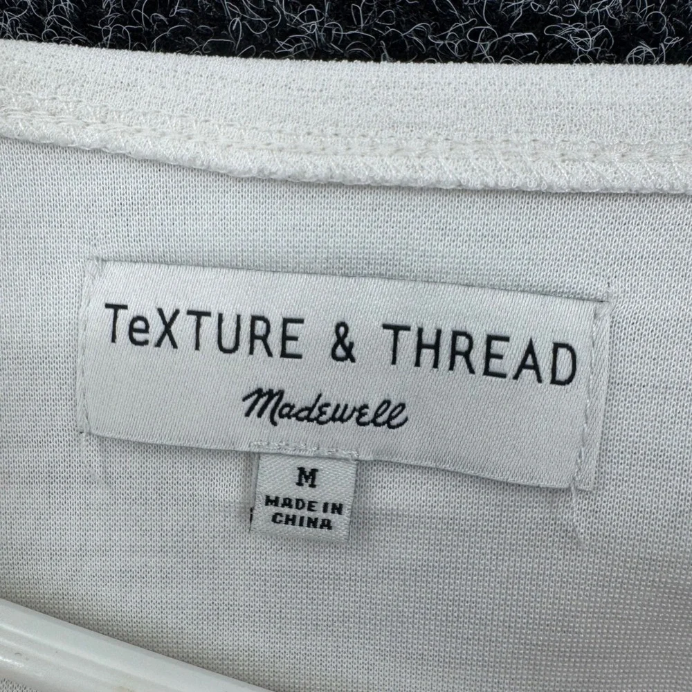 Madewell Texture & Thread Wrap Top Antique Cream Long Sleeve Tie Waist Blouse M
